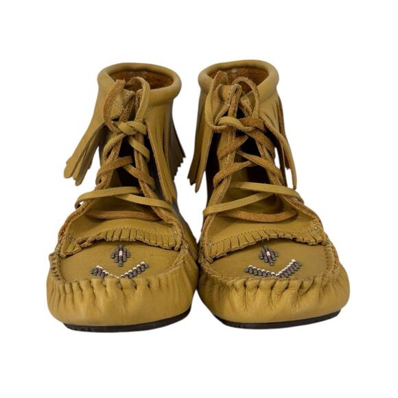Manitobah Mukluks Harvester Moccasin Nubuck Booties Fringe Womens Size 8 - Picture 8 of 10